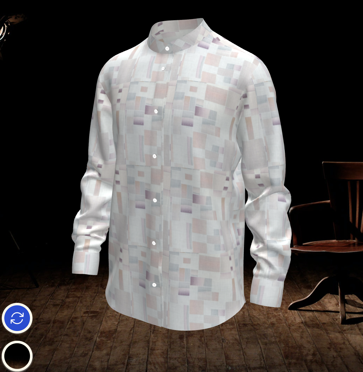 diy shirts with blotched patterns on it, in the style of daz3d, amedeo modigliani, carl holsoe, pixelated, kinuko y. craft, subtle tonal range, tondo