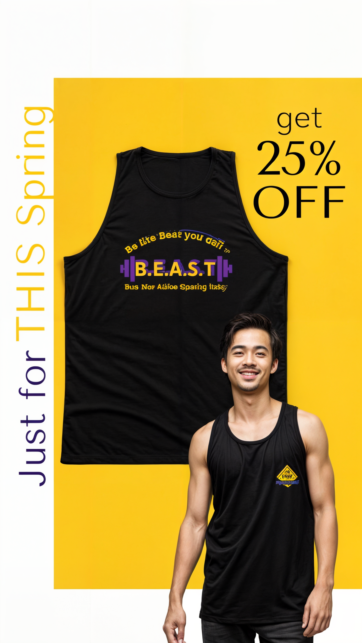 Latest Store Products for Summer 23 New B.E.A.S.T Print Tank Tops Odu El's