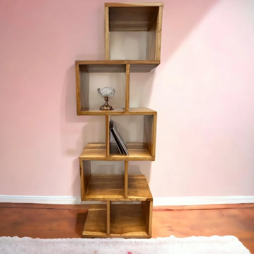 wooden bookshelf