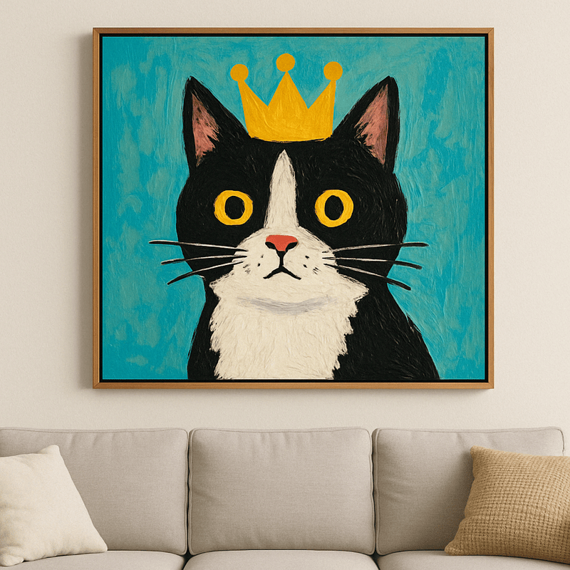 Statement wall art in a modern living room setting - Canvas & Curio