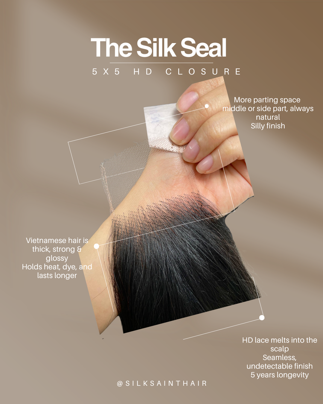 HD 5X5 VIETNAMESE HAIR CLOSURE