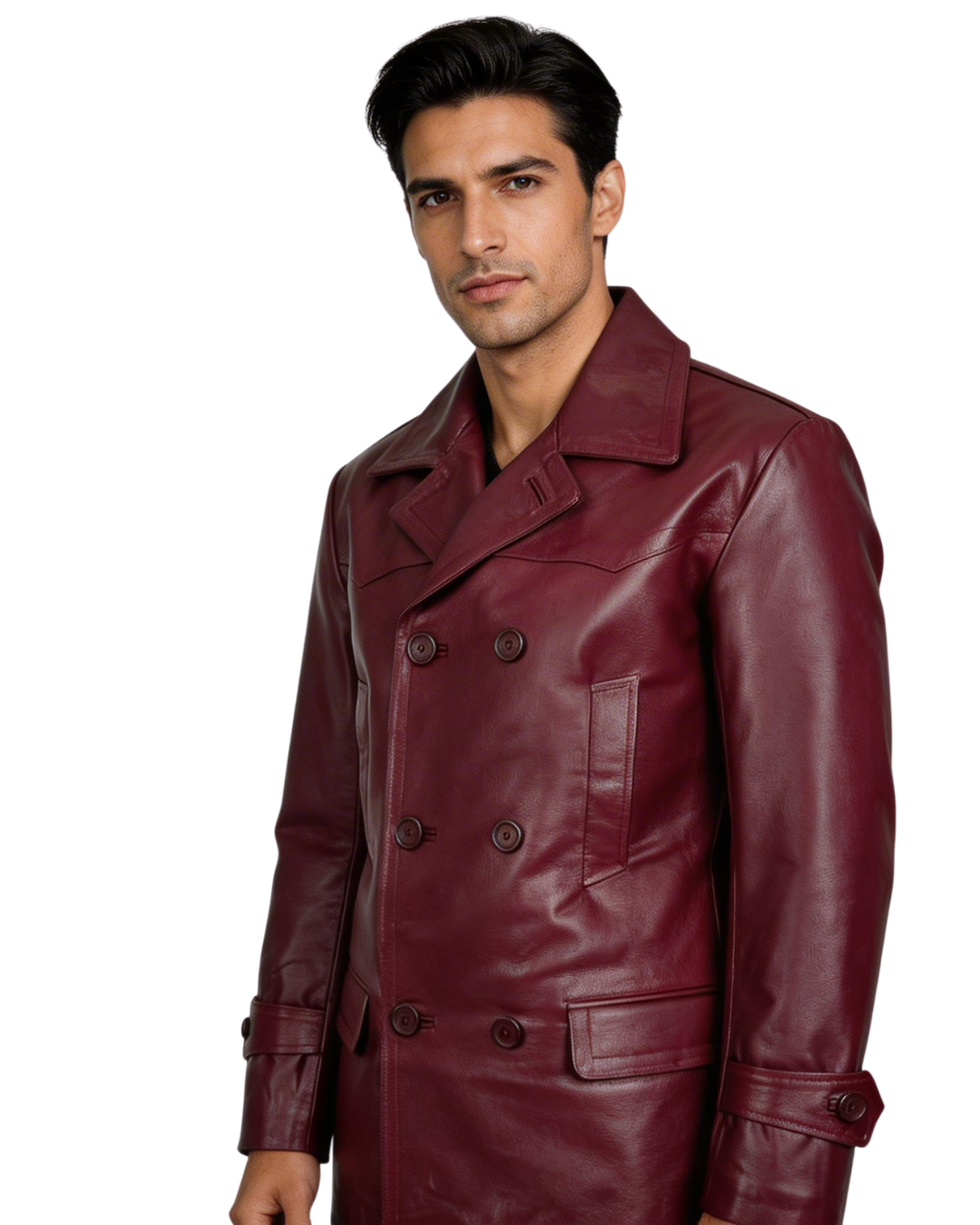 Mens Maroon Peacoat